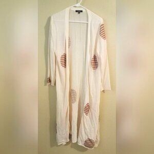 Sheer Talie Flowing Long Tunic Light Beige with Light Brown Size L